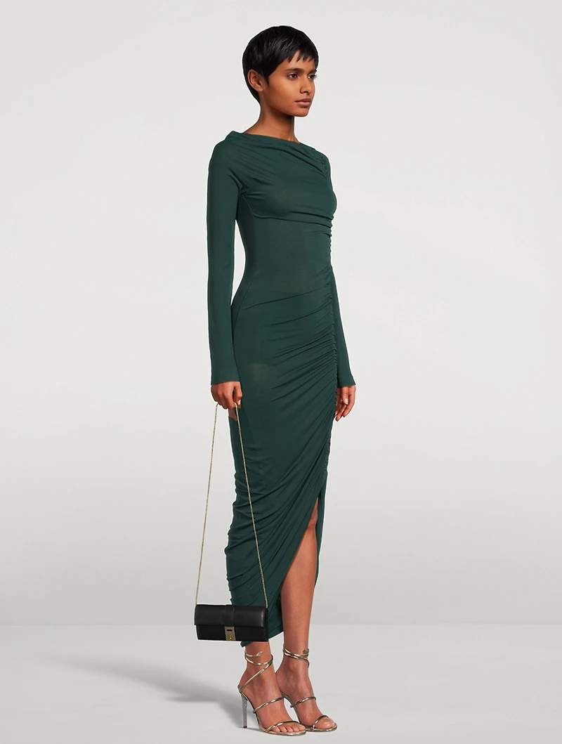 Ruched Jersey Midi Dress