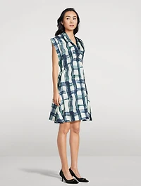 Silk Dress Stylized Tartan Print