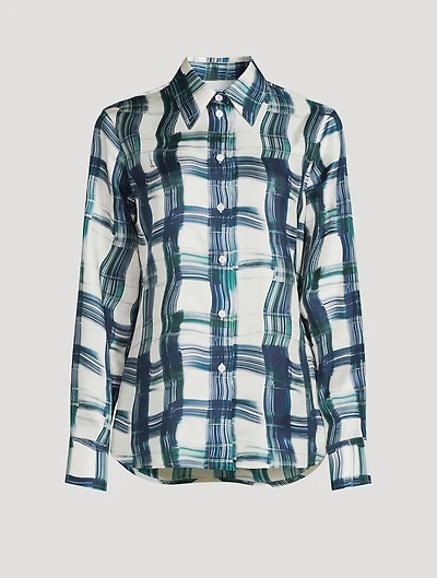 Silk Shirt Tartan Print