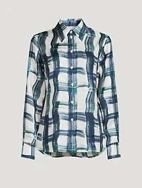 Silk Shirt Tartan Print