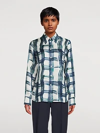 Silk Shirt Tartan Print