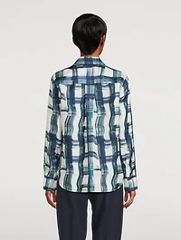 Silk Shirt Tartan Print