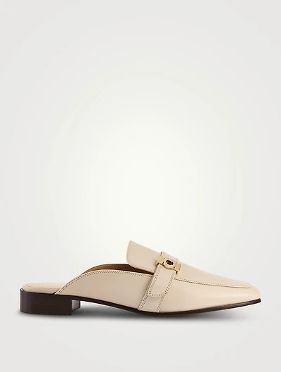 Hug Leather Loafer Mules