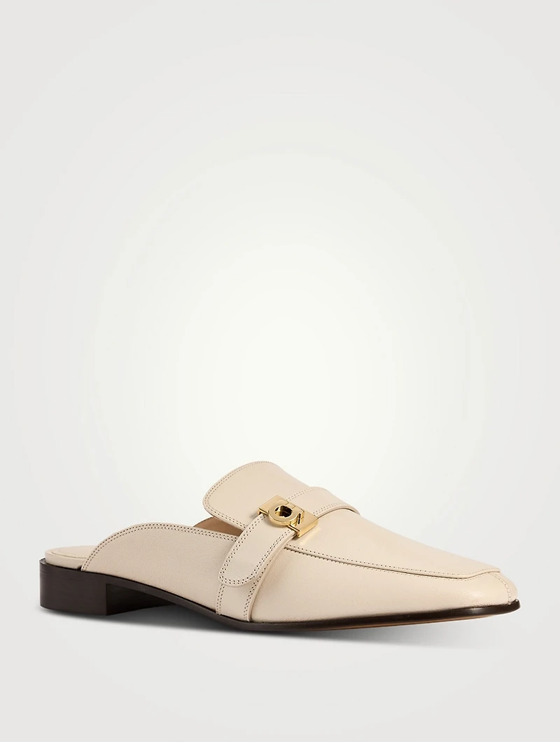 Hug Leather Loafer Mules