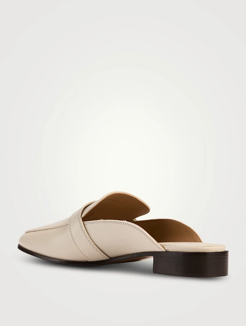 Hug Leather Loafer Mules