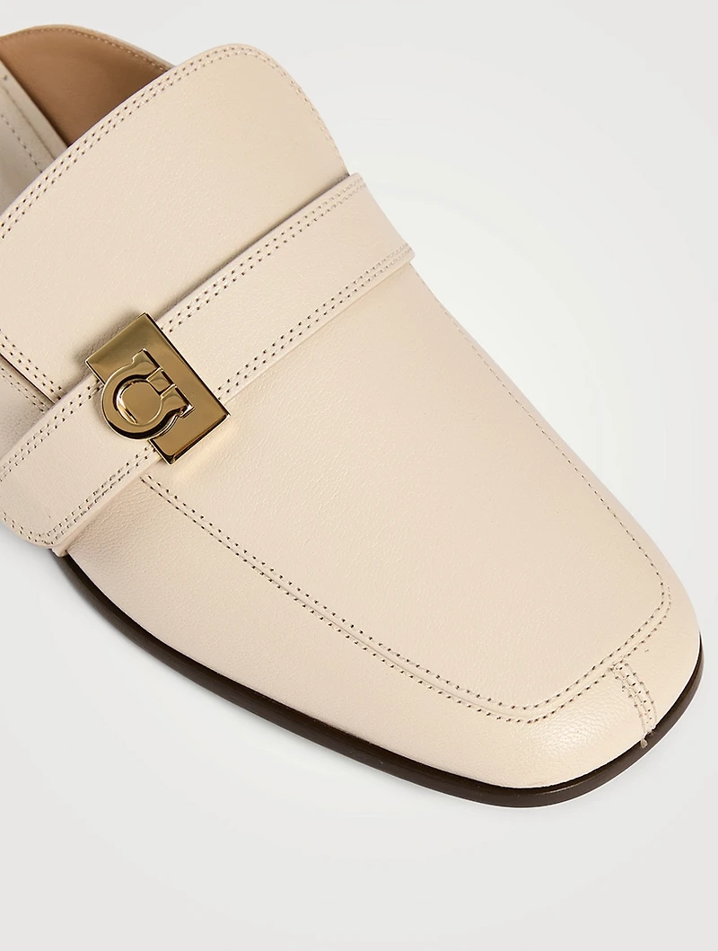Hug Leather Loafer Mules