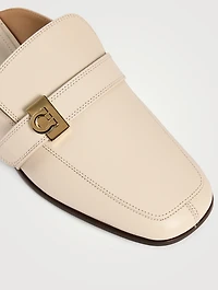 Hug Leather Loafer Mules