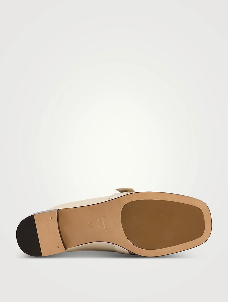 Hug Leather Loafer Mules