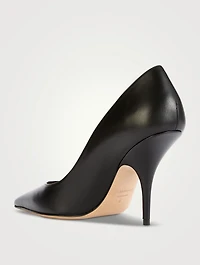 F-Buckle Leather Pumps