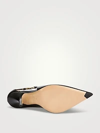 F-Buckle Leather Pumps