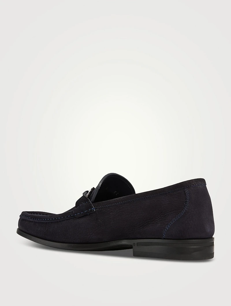 Gancini Buckle Suede Loafers