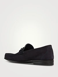 Gancini Buckle Suede Loafers