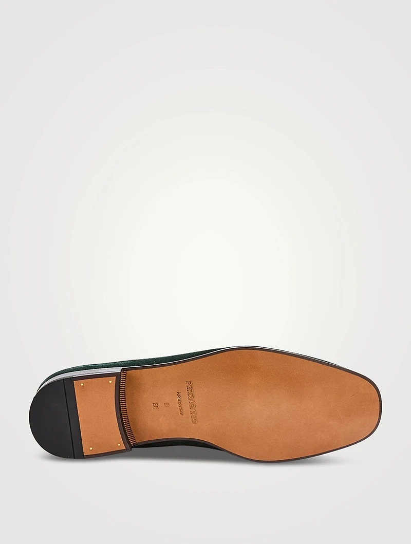 Gancini Buckle Suede Loafers