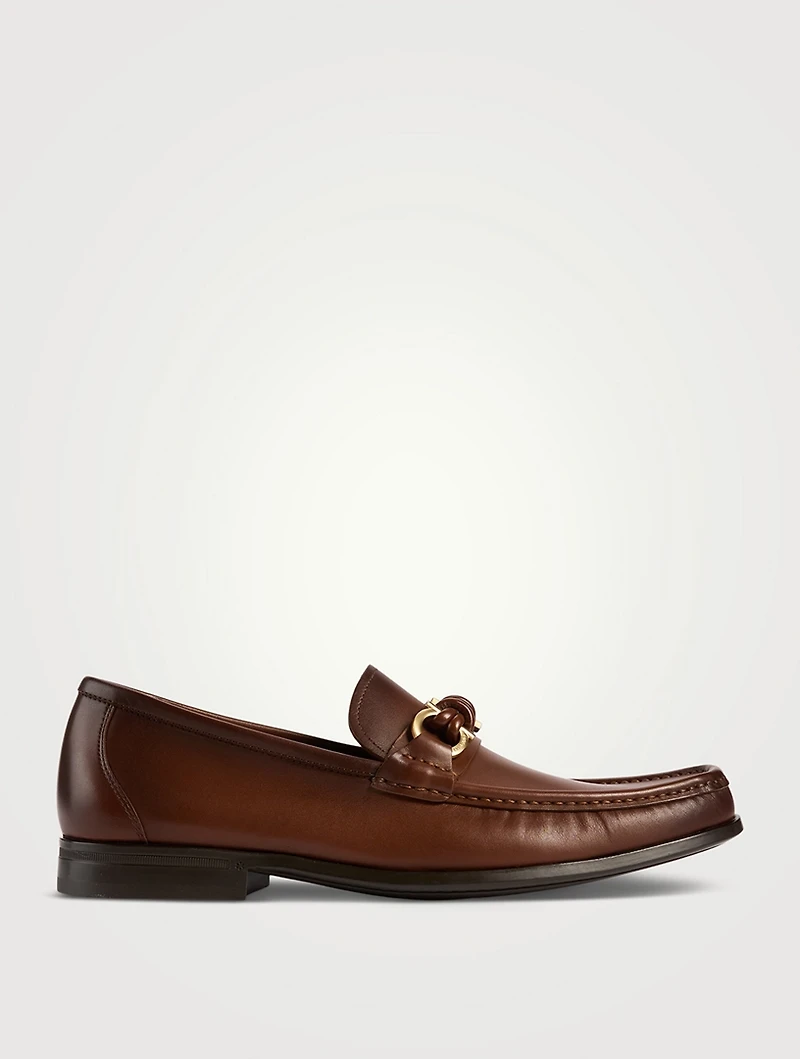 Gancini Buckle Leather Loafers