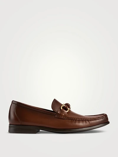 Gancini Buckle Leather Loafers