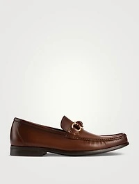 Gancini Buckle Leather Loafers