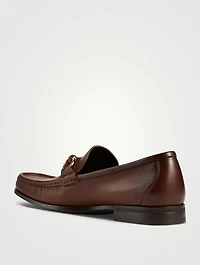 Gancini Buckle Leather Loafers