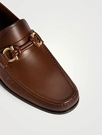 Gancini Buckle Leather Loafers