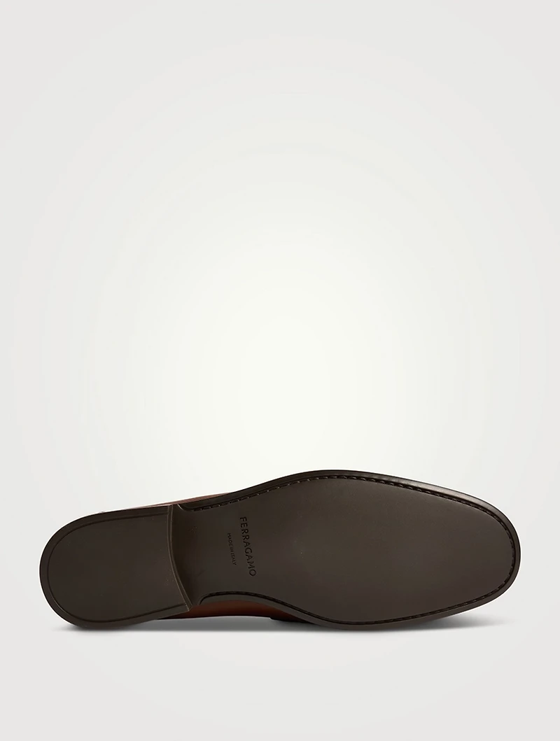 Gancini Buckle Leather Loafers