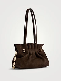 Small Ferragamo Soft Suede Shoulder Bag