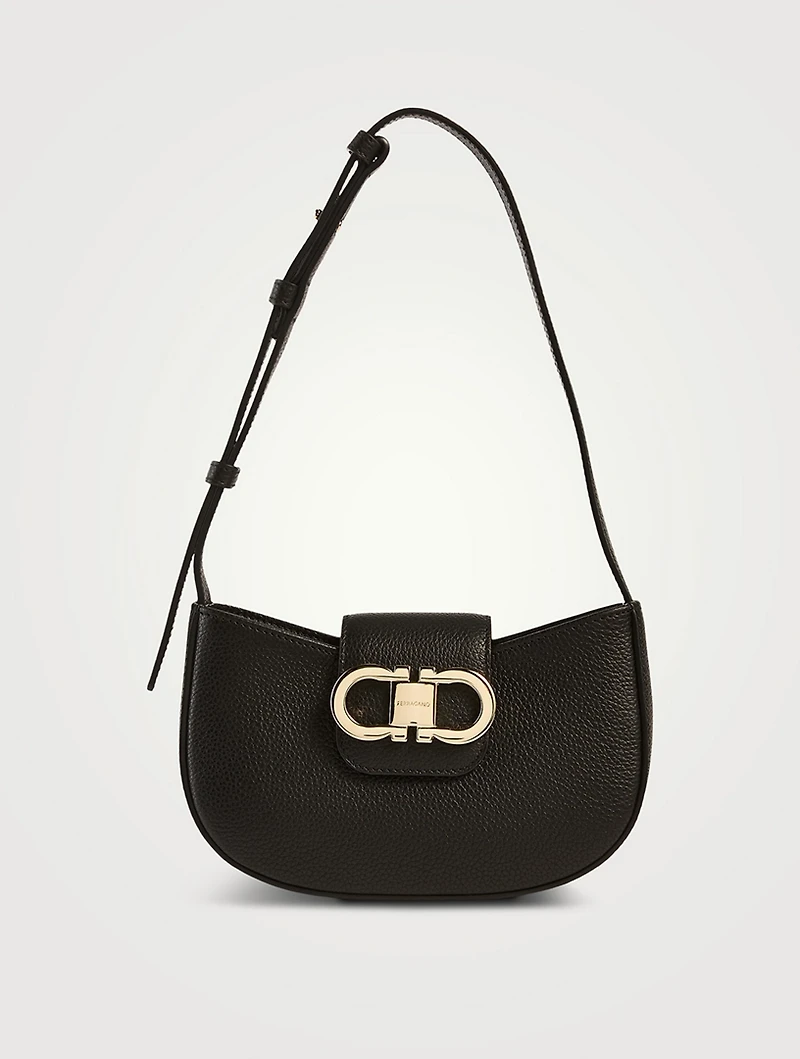 Mini Double Gancini Leather Shoulder Bag