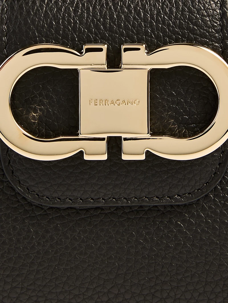 Mini Double Gancini Leather Shoulder Bag
