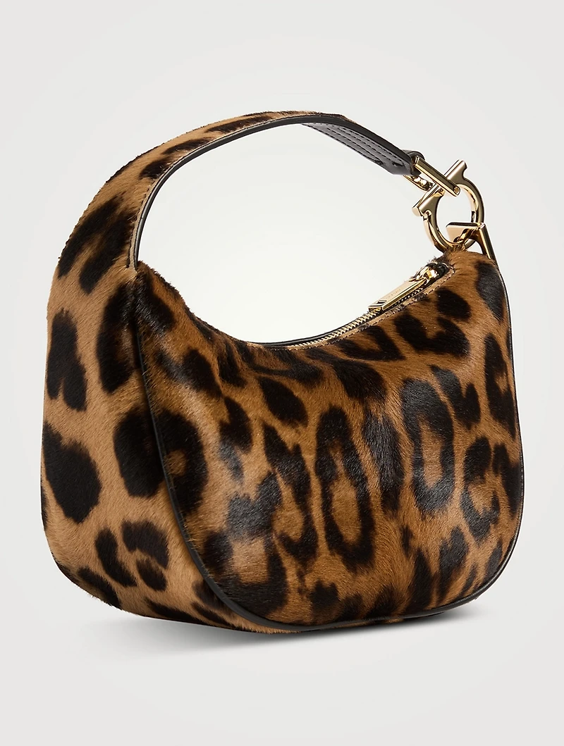 XS Calf Hair Shoulder Bag In Leopard Print