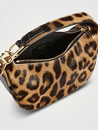 XS Calf Hair Shoulder Bag In Leopard Print