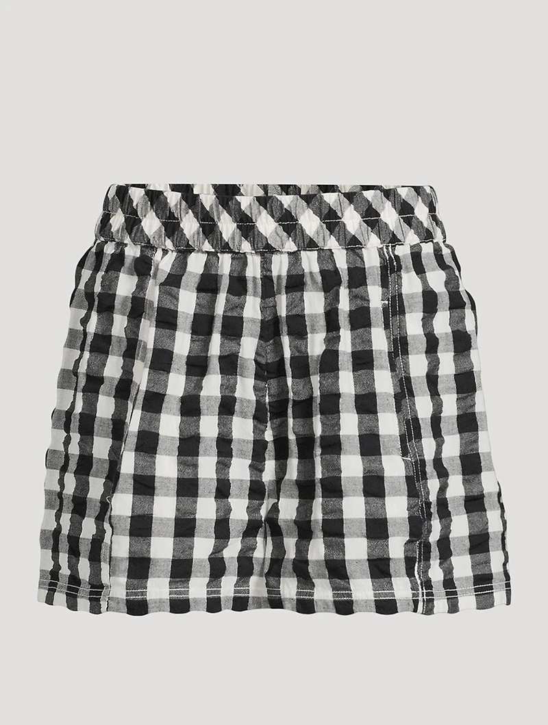 Get Free Seersucker Shorts Gingham Print