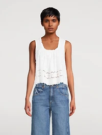 Marina Eyelet Cotton Tank Top