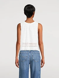 Marina Eyelet Cotton Tank Top