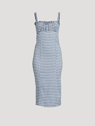 Lucinda Midi Dress Gingham Print