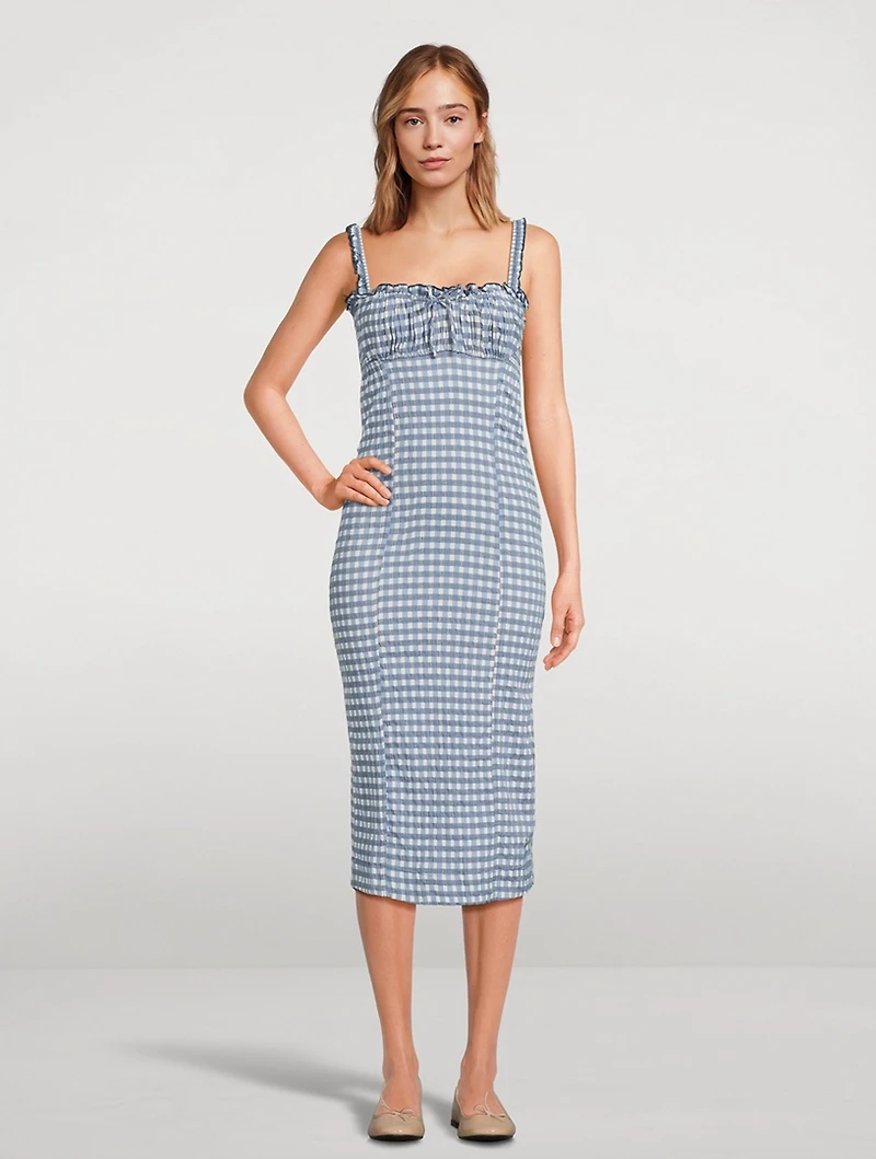Lucinda Midi Dress Gingham Print