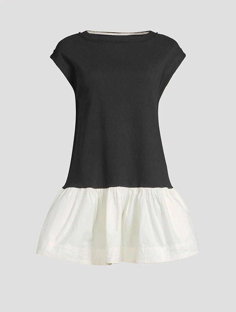 Enya Mixed-Media Mini Dress