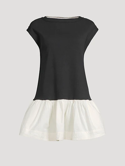 Enya Mixed-Media Mini Dress