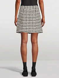 Houndstooth Tweed Mini Skirt