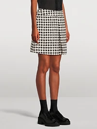 Houndstooth Tweed Mini Skirt