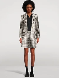 Houndstooth Tweed Mini Skirt