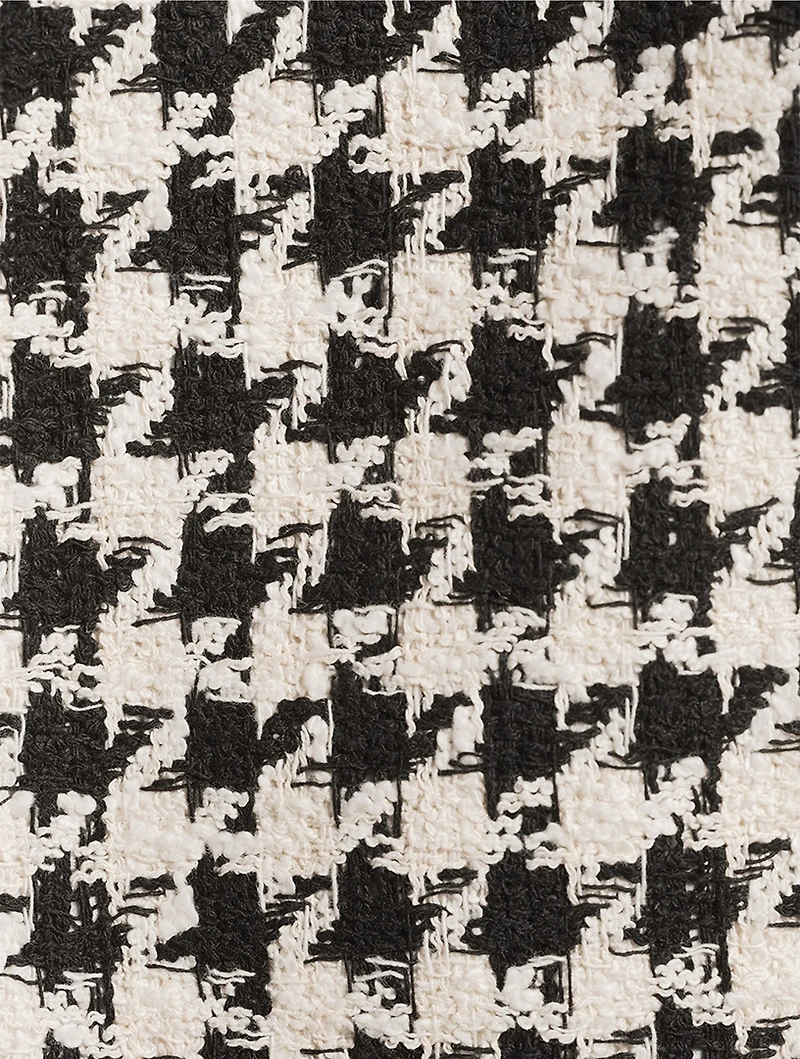 Houndstooth Tweed Mini Skirt