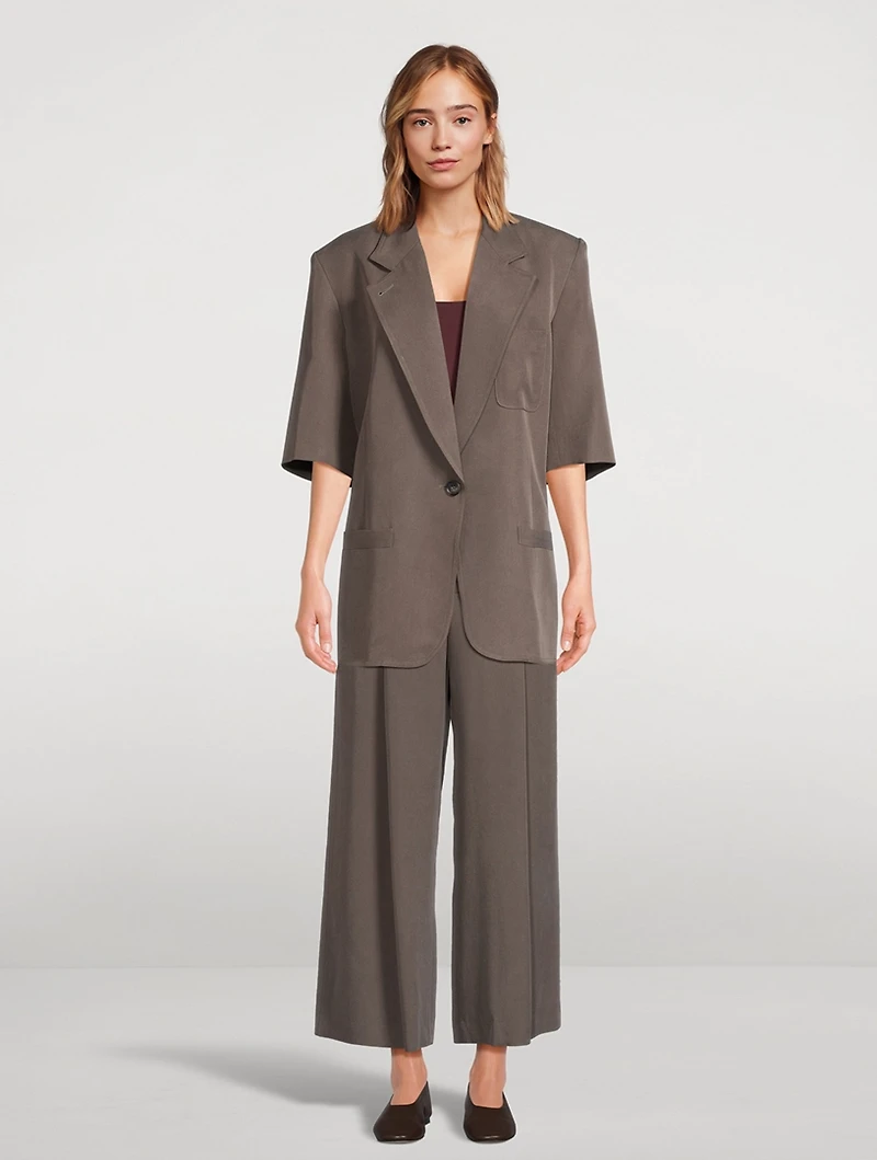 Cropped Wide-Leg Trousers