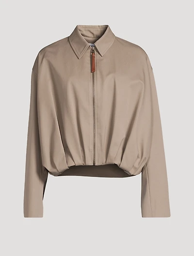 Cotton And Silk Draped Jacket