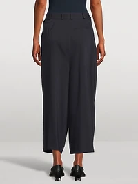 Wool Cropped Draped Trousers