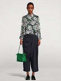 Wool Cropped Draped Trousers