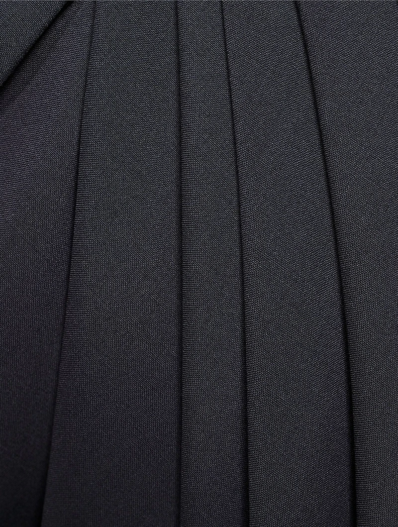 Wool Cropped Draped Trousers