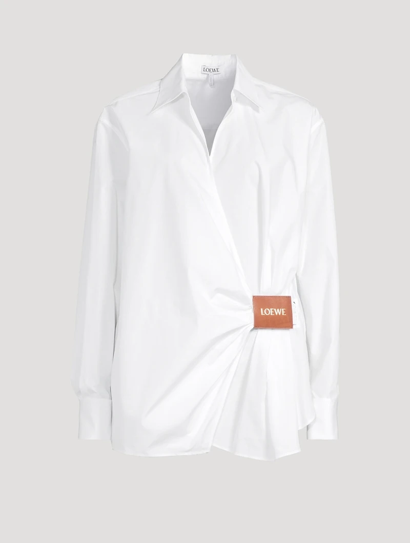 Draped Asymmetrical Wrap Shirt