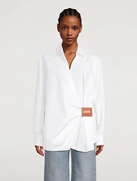 Draped Asymmetrical Wrap Shirt