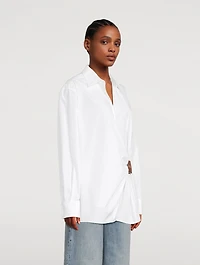 Draped Asymmetrical Wrap Shirt