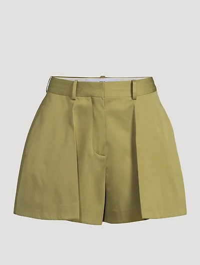 Cotton And Silk Trapeze Shorts