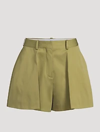 Cotton And Silk Trapeze Shorts