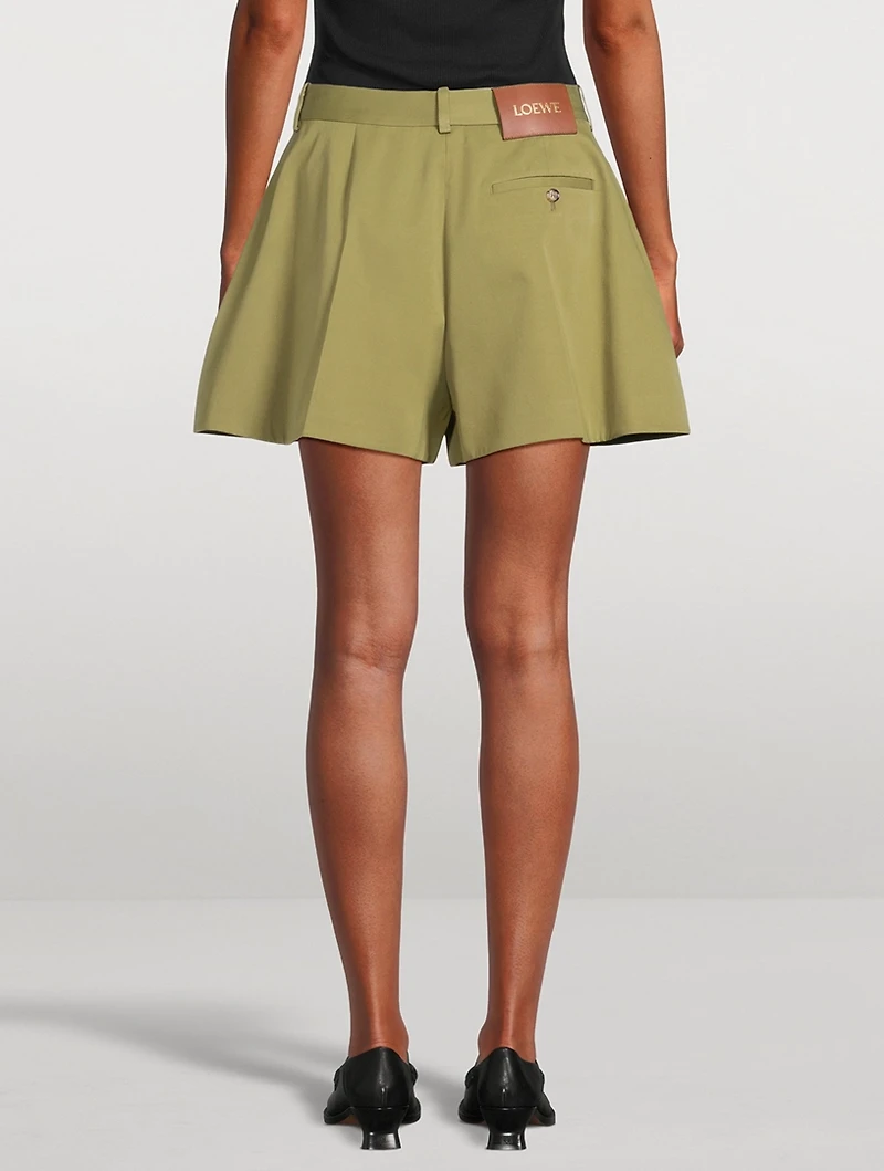 Cotton And Silk Trapeze Shorts